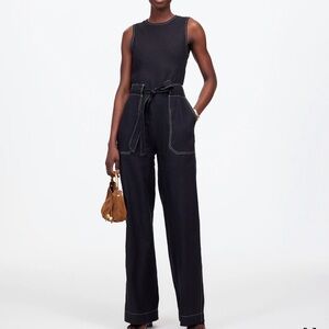 Madewell Black Sleeveless Jumpsuit with Belt Size 10 NWT